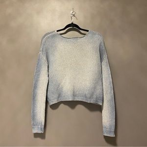 LINE Mock Neck 2 tones Crop Sweater NWOT